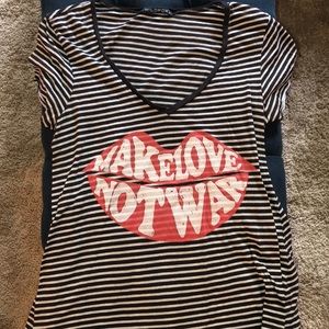 Wildfox Couture Make Love Not War Stripe Tee